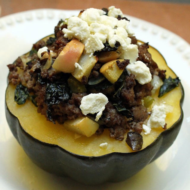 Roasted Acorn Squash with Bison and Apple image