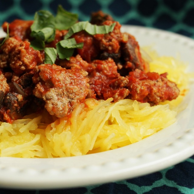 Spaghetti Squash with Turkey and Mushroom Marinara image