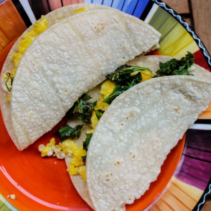 Egg and Spinach Breakfast Taco.