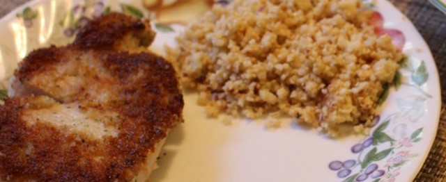 Pork Chops and Cauliflower Rice image