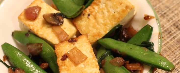 Tofu and snap peas