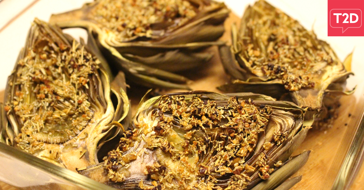 What's the Recipe for Baked Rosemary Artichokes?