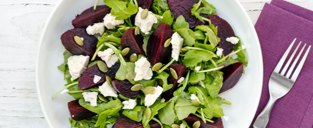 Beets, Goat Cheese and Arugula Salad image