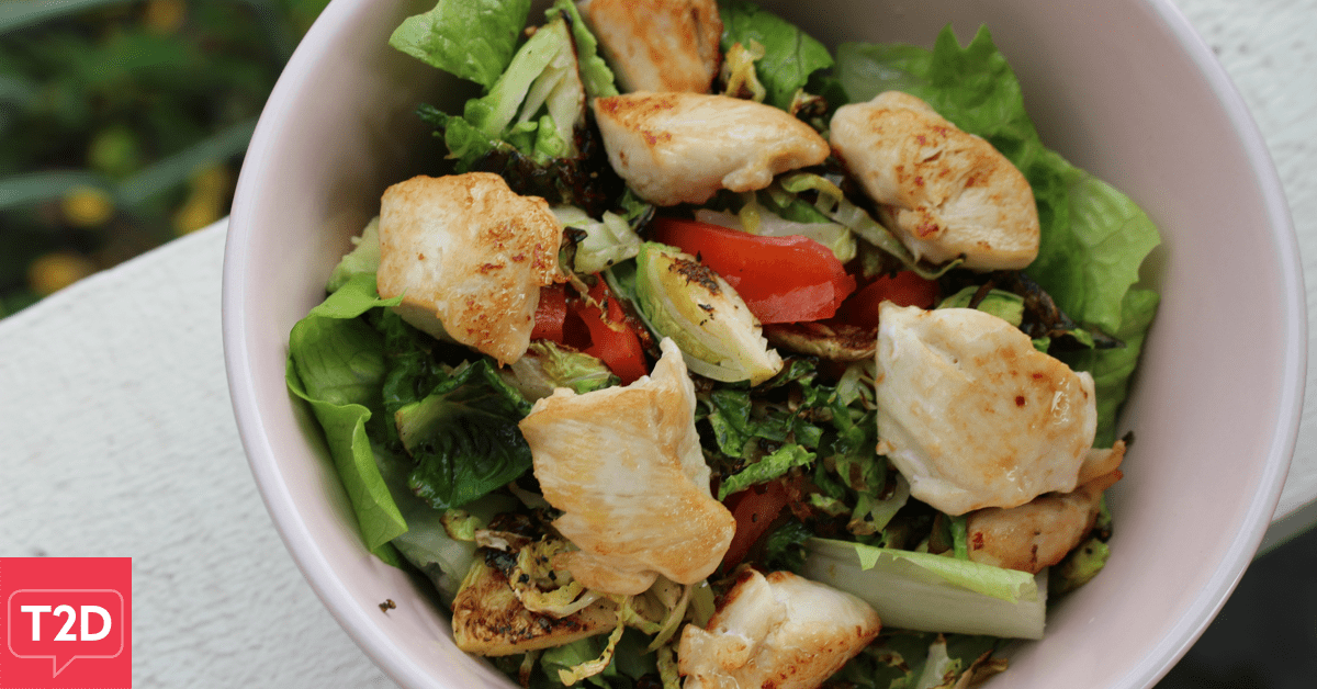 Chicken Brussels Sprout Salad Recipe | Type2Diabetes.com