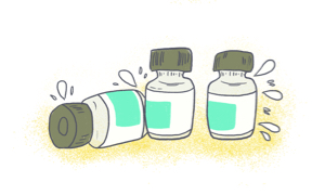 Bottles of insulin