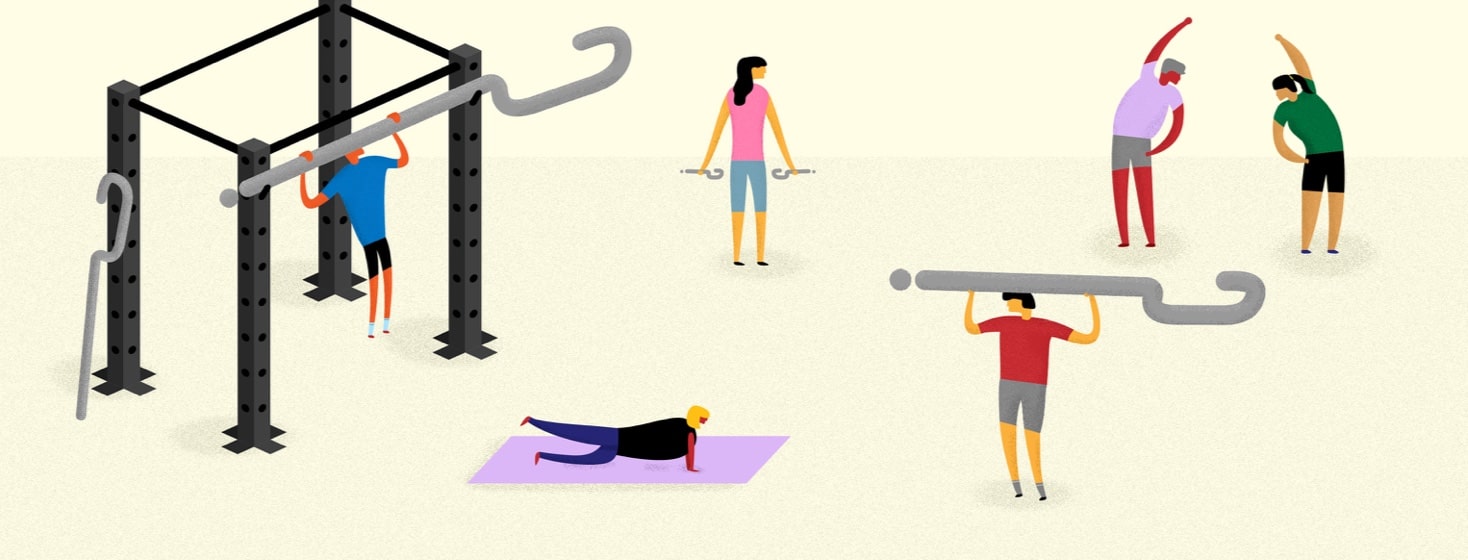 people exercising