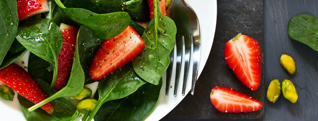 Pistachio and Strawberry Spinach Salad image