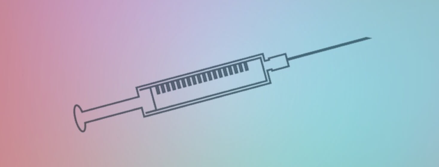 syringe on a gradient background
