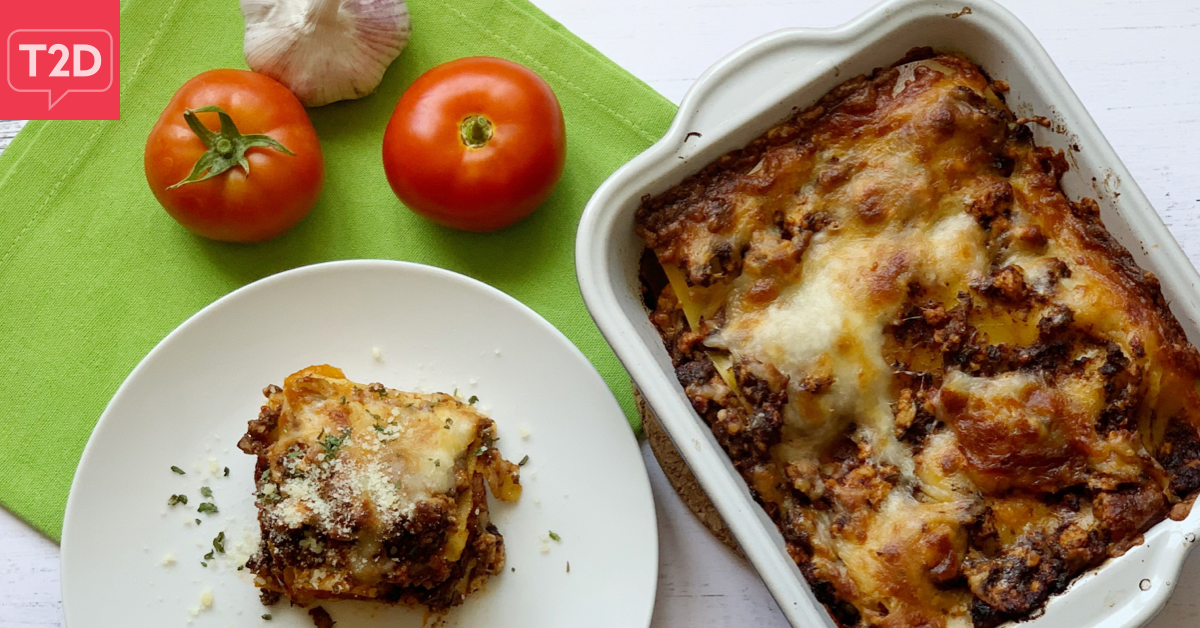 Turkey Mushroom Lasagna with Roasted Peppers Recipe |