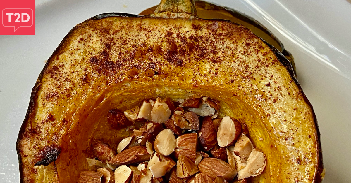 Savory Acorn Squash With Toasted Almonds Recipe | Type2Diabetes.com