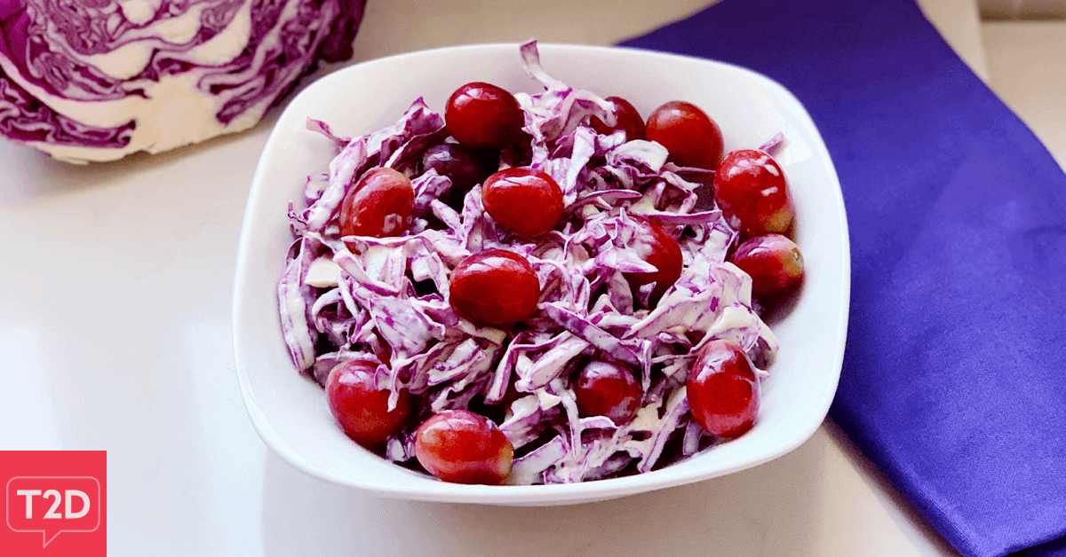 Sweet and Tangy Red Cabbage Slaw Recipe | Type2Diabetes.com