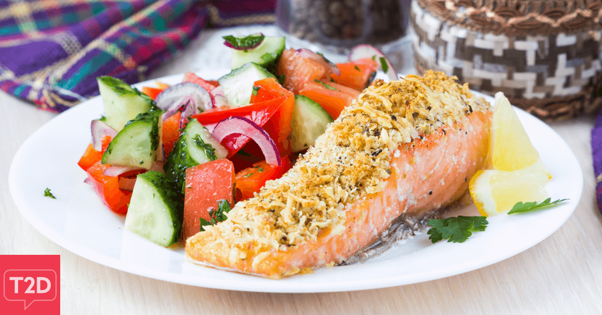 Parmesan Pesto Baked Salmon Recipe | Type2Diabetes.com