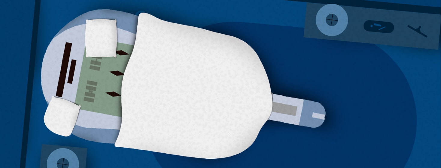 a bed made from a glucose monitor