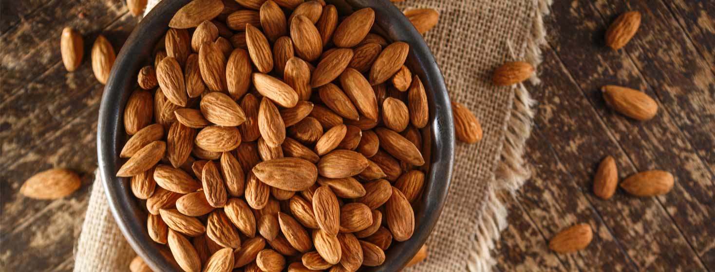 Bowl of Almonds on table