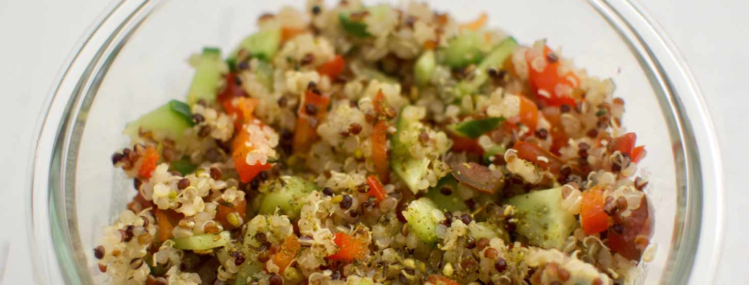 Bowl of Tri-Color Quinoa salad