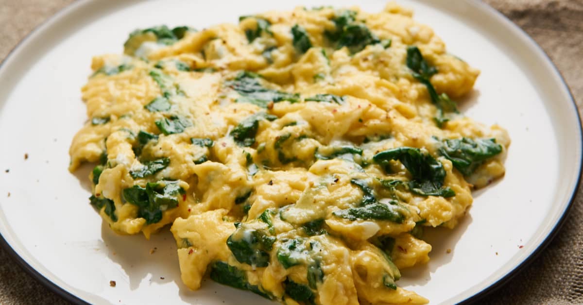 Scrambled Eggs with Creamed Spinach - Epicure's Table