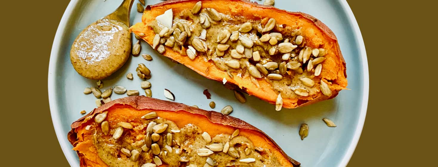 Sweet potato with almond butter